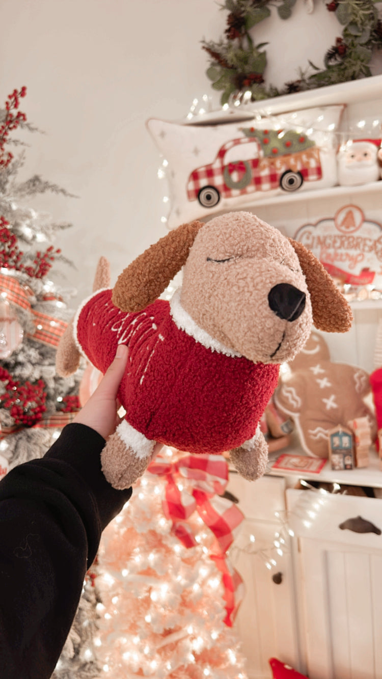 Merry and Bright Dachshund Plushie
