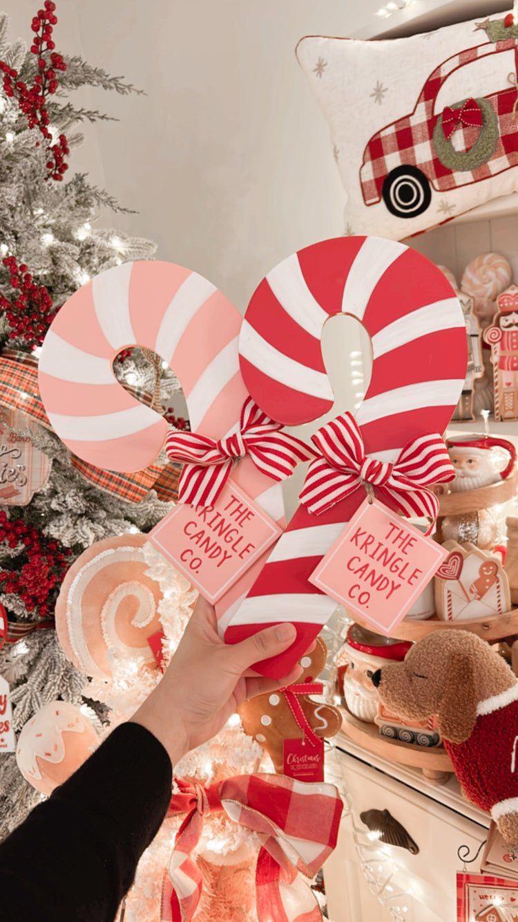 Candy Canes Wooden Plaque