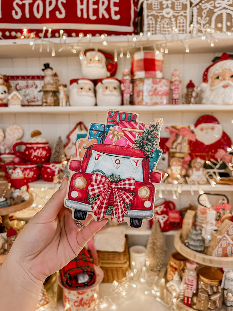 Red Truck Wooden Decor