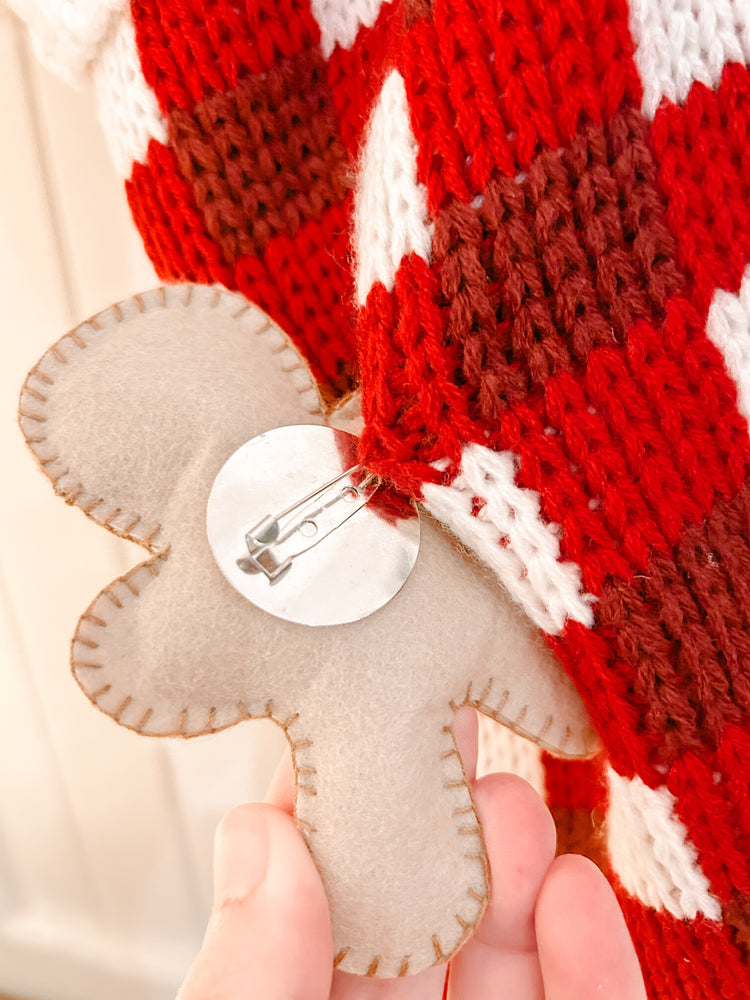 Gingerbread gingham Knitted Stocking