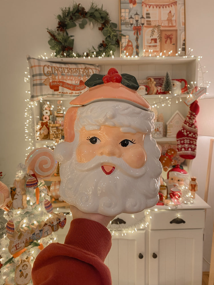 SECONDS SALE - Pink Santa Cookie Jar