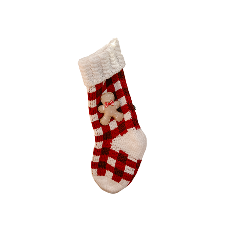 Gingerbread gingham Knitted Stocking