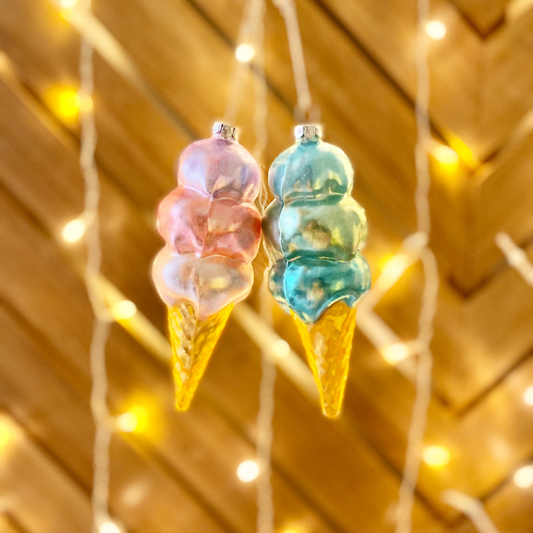 PASTEL Glass Ornaments 2021 Collection - Blue Icecream
