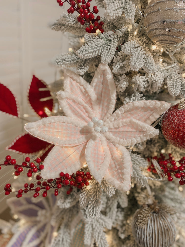 Pink Gingham Poinsettia