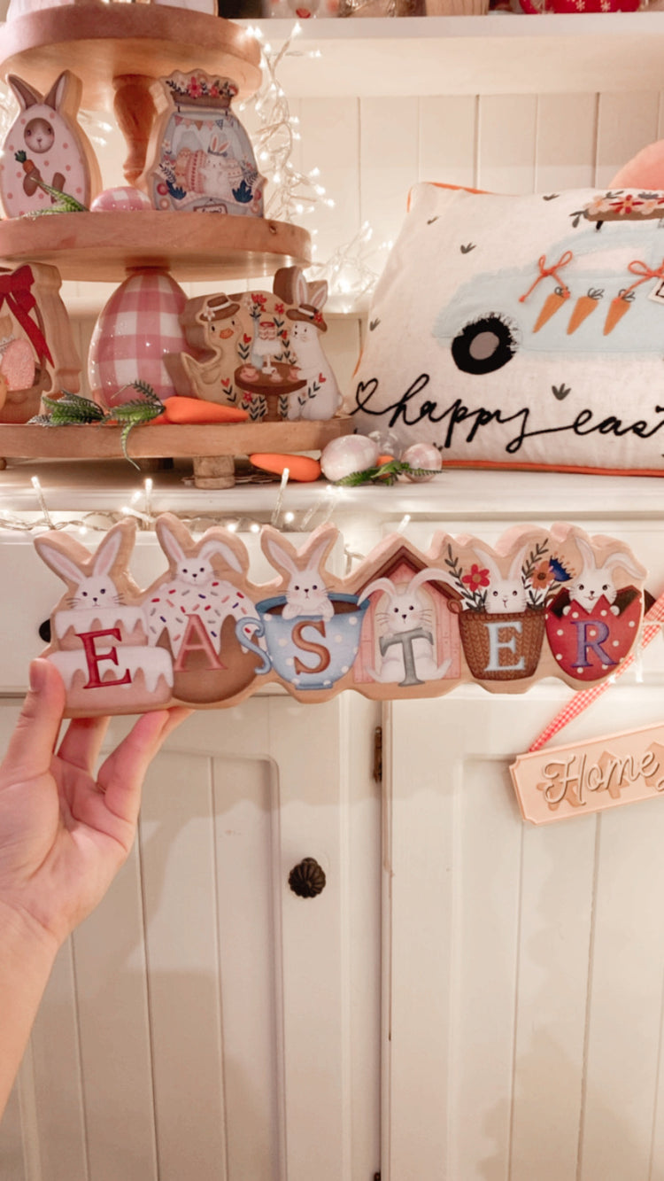 Easter bunnies Wooden decor