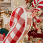 Gingham Candy Cane Cushion