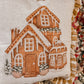 Gingerbread House Cushion with gingham ruffles