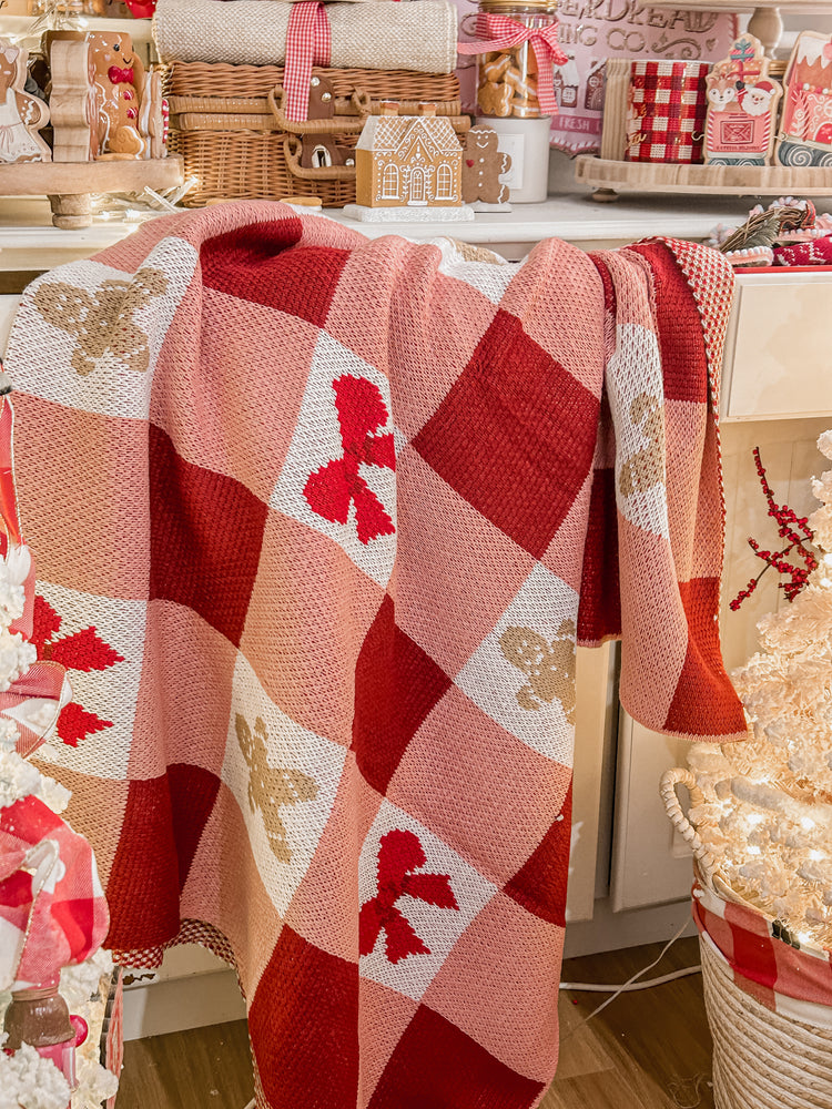 GINGHAM knitted blanket