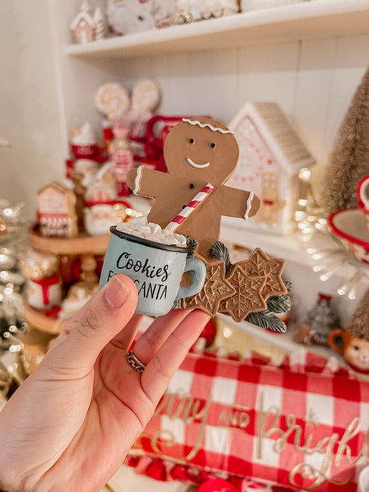 Gingerbread man with Hot cocoa Resin Decor #565