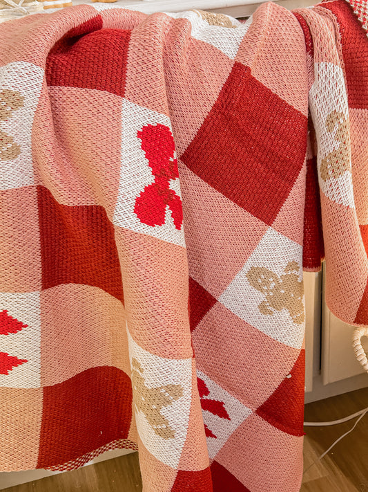 GINGHAM knitted blanket