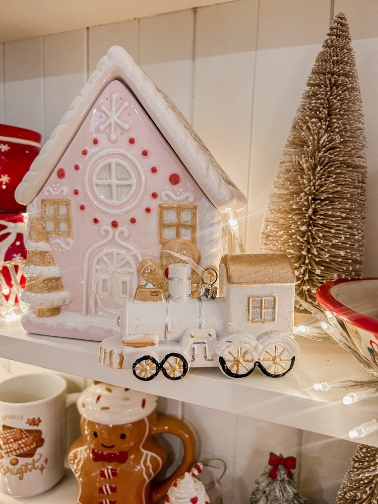 White and gold Train Ornament