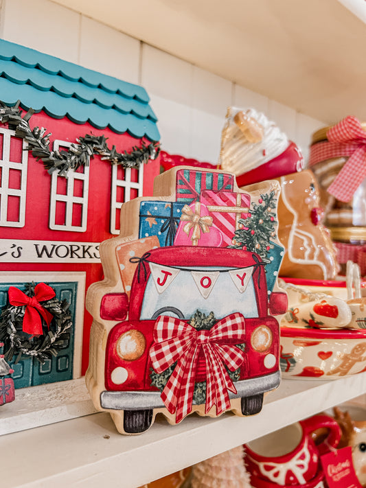 Red Truck Wooden Decor