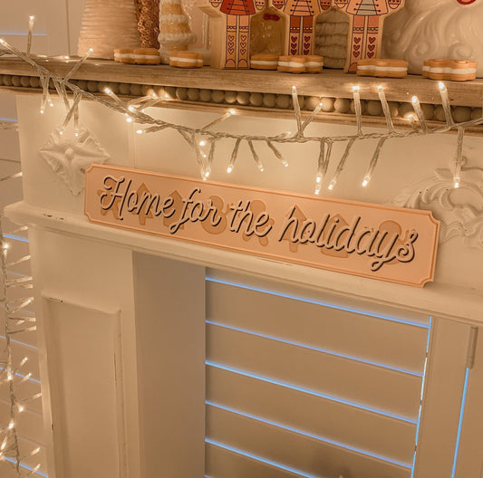 HOME FOR THE HOLIDAYS Tin Sign