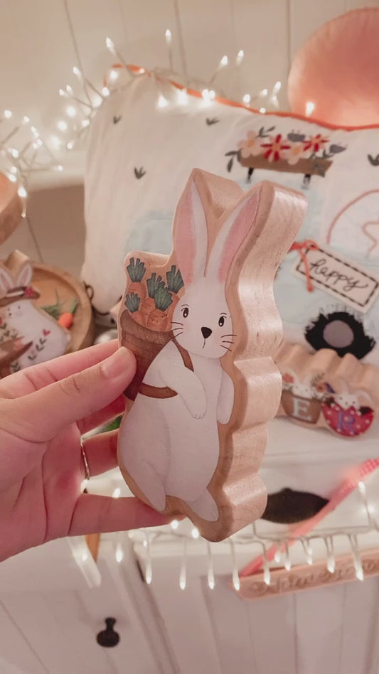 Bunny with carrots Wooden decor